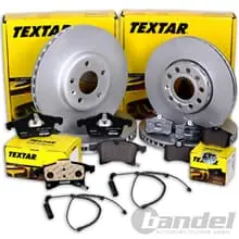Direktkauf TEXTAR BREMSSCHEIBEN + BELÄGE VORNE + HINTEN passend für BMW 3er E46 nur 330i/d