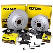 Finale Aktion TEXTAR BREMSSCHEIBEN + BELÄGE VORNE+HINTEN für MERCEDES C-KLASSE W203 + CLK W209