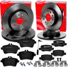 Markenprodukt brembo BREMSSCHEIBEN + BELÄGE VORNE HINTEN für MERCEDES A/B-KLASSE W169 + W245