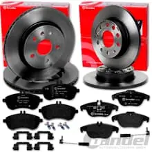 Knallerangebot brembo BREMSSCHEIBEN + BELÄGE VORNE+HINTEN für MERCEDES C-KLASSE W204 S204 C204
