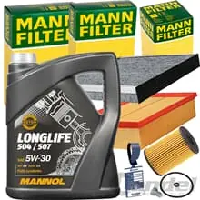 MANN FILTERSET+MANNOL 5W30 ÖL passend für 1.6+2.0 VW GOLF 7 PASSAT 3G AUDI A3 Q3 Nur Für Kurze Zeit