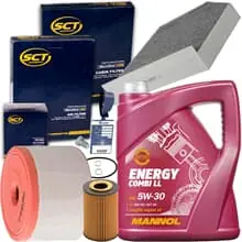 INSPEKTIONSPAKET+MANNOL 5W30 ÖL passend für AUDI A6 C7 2.0 TDI 136+163+177 PS Sale
