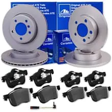 ATE BREMSSCHEIBEN +CERAMIC BELÄGE VORNE+HINTEN für MERCEDES A/B-KLASSE W176 W246 Markenware