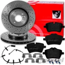 Neu Im Sortiment brembo gelochte BREMSSCHEIBEN 294mm + BELÄGE VORNE passend für MINI R55 R56 R57