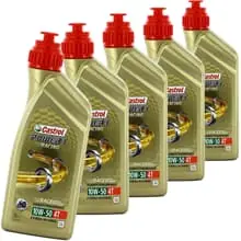 Ausverkauf 5x1L CASTROL POWER RACING 4T 10W50 4 TAKT MOTORRADÖL API SN JASO MA2 HC-SYNTHESE