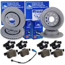 ATE PowerDisc BREMSSCHEIBEN + CERAMIC BELÄGE VORNE + HINTEN für OPEL VECTRA C Echt