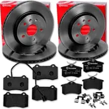 Expressversand brembo BREMSSCHEIBEN + BELÄGE VORNE + HINTEN für SEAT LEON 1.8 T + 2,8 Cupra R 4
