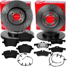 Zertifiziert brembo SPORT BREMSSCHEIBEN + BELÄGE VORNE + HINTEN passend für MINI R50 R53 R52
