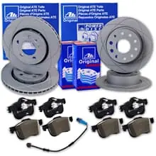 ATE PowerDisc BREMSSCHEIBEN + BELÄGE VORNE + HINTEN passend für OPEL ASTRA H Echt