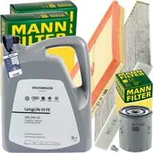 Bestpreis MANN INSPEKTIONSPAKET+5L ORIGINAL 0W30 MOTORÖL passend für VW GOLF 7 AUDI SEAT