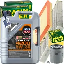Direkt Vom Hersteller MANN INSPEKTIONSPAKET+5L LIQUI MOLY 5W-30 MOTORÖL passend für AUDI A3 VW SEAT