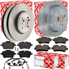 Garantierte Lieferung FEBI BREMSSCHEIBEN + BELÄGE + WK VA+HA passend für MINI Cooper S R55-R58 ab 9/10
