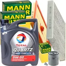 Markenware MANN INSPEKTIONSPAKET+5L TOTAL 5W-30 MOTORÖL passend für VW GOLF VII 1.2-1.4 TSI