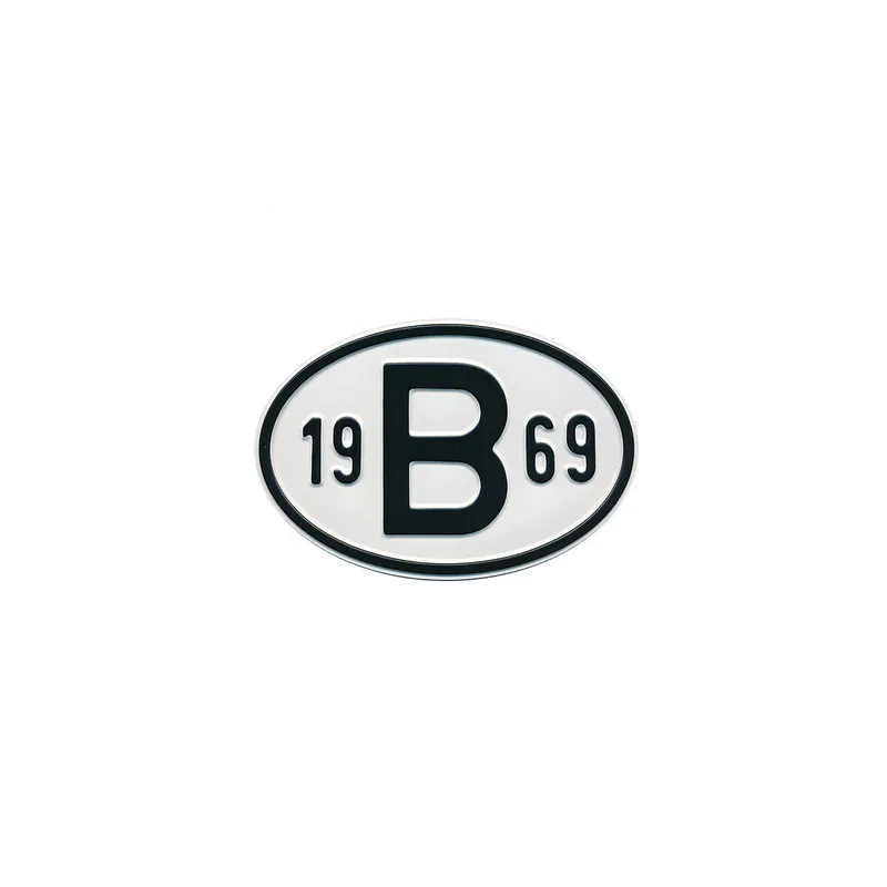 Neue Ware Schild B 1969 passend für VW Käfer, Karmann Ghia, Bus T1/T2, Typ 3