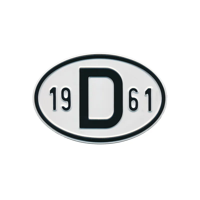 Schild D 1961 passend für VW Käfer, Karmann Ghia, Bus T1 Neue Ware